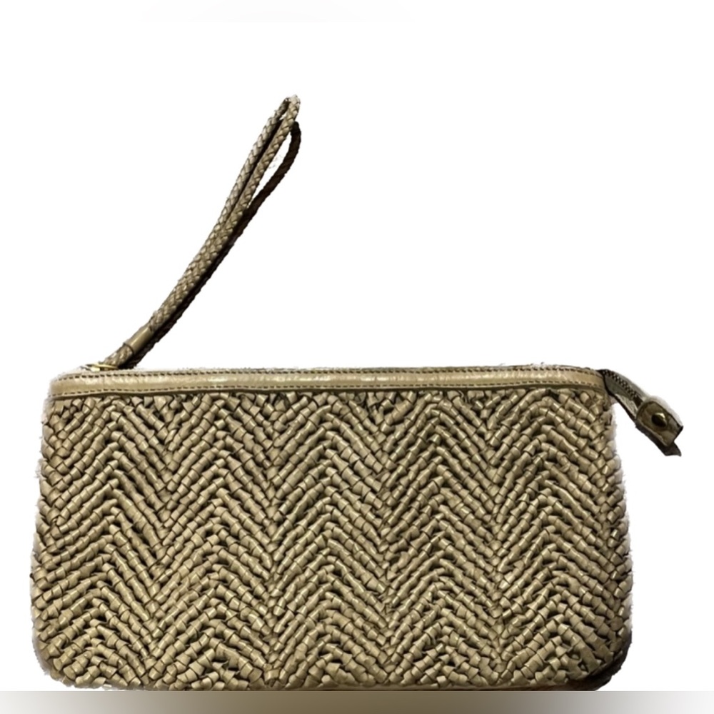 Linea Pelle Woven Leather Wristlet